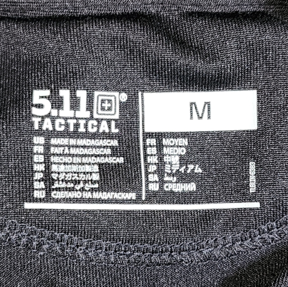 5.11 Tactical Series Performance Black Short Sleeve Tactical Polo Shirt Size M - Picture 8 of 11